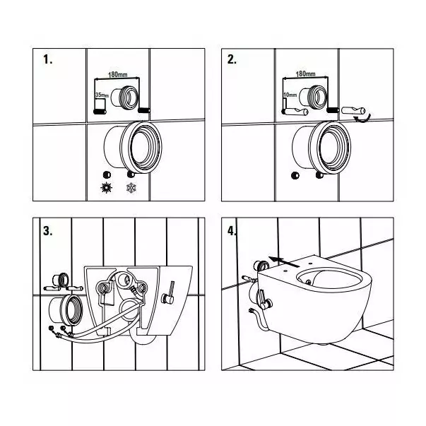 Set vas WC suspendat cu functie de bideu Deante Peonia Zero negru si capac inchidere lenta picture - 5