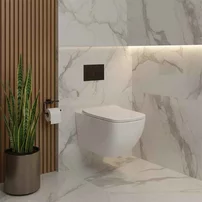 Set vas WC suspendat Fluminia Dino Tornado si capac softclose alb lucios