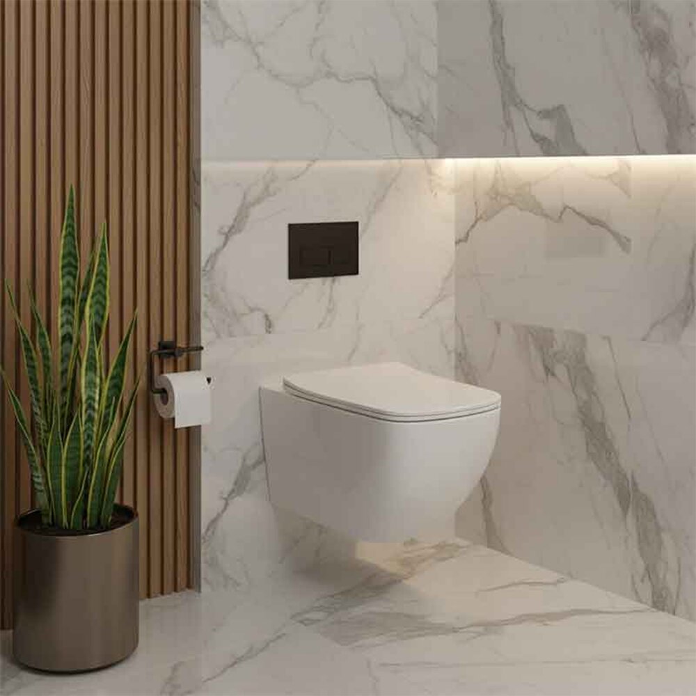 Set vas WC suspendat Fluminia Dino Tornado si capac softclose alb lucios