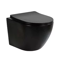 Set vas WC suspendat Fluminia Ricci Tornado si capac softclose negru mat