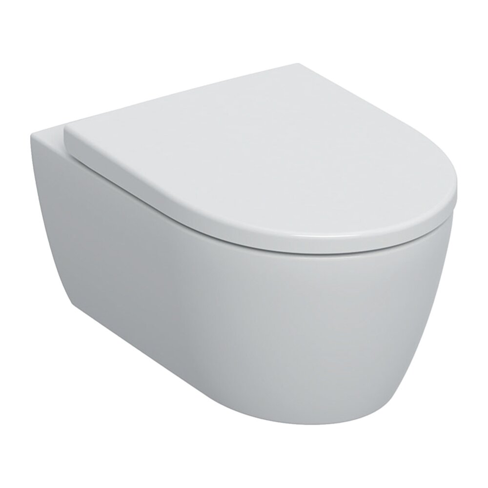 Set vas wc suspendat Geberit iCon rimfree alb mat cu capac softclose alb