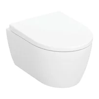 Set vas WC suspendat Geberit iCon Rimfree cu capac softclose alb mat