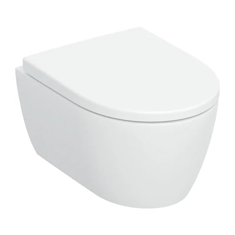 Set vas WC suspendat Geberit iCon TurboFlush cu capac softclose alb lucios
