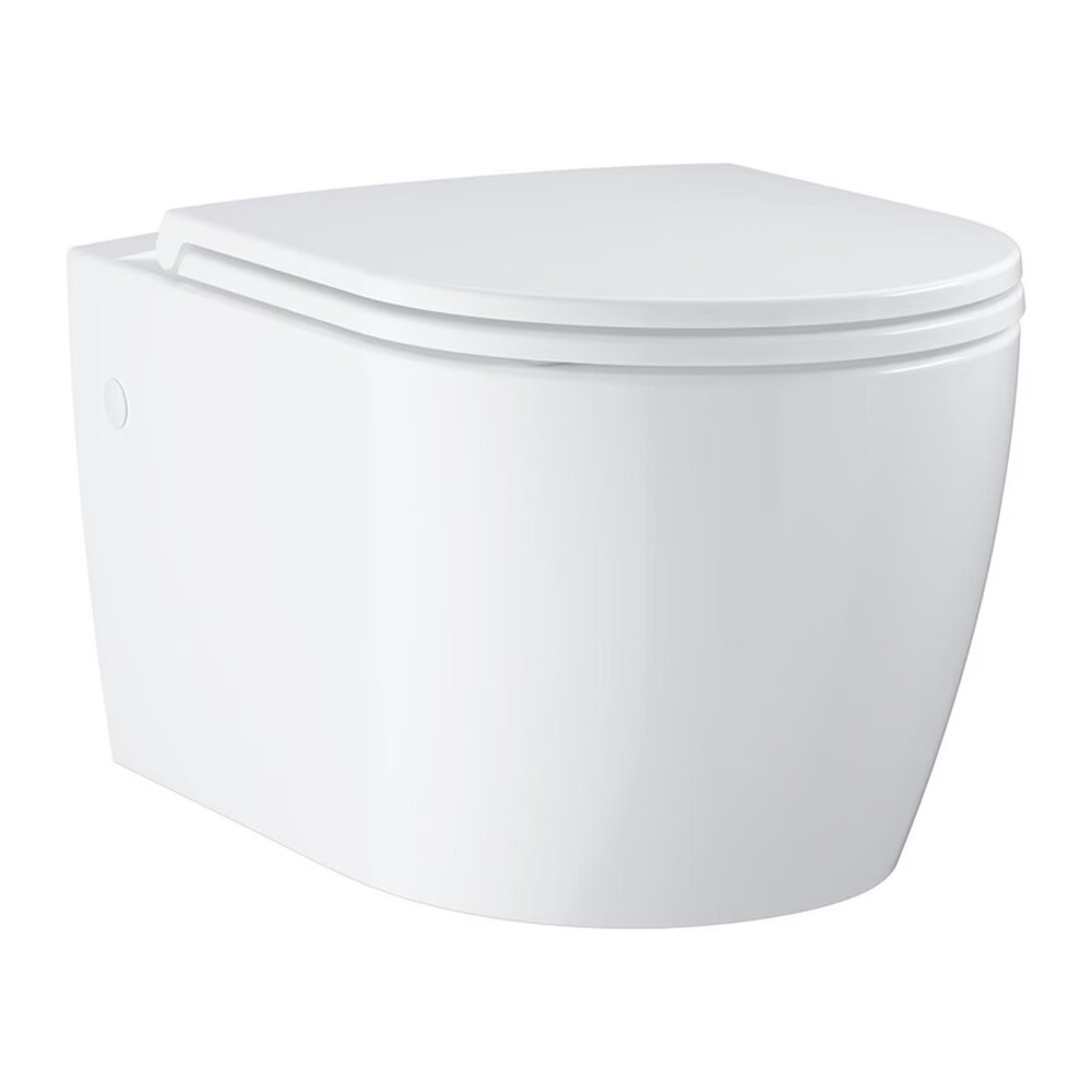 Set vas WC suspendat Grohe Bau Ceramic Rimless alb lucios cu capac softclose