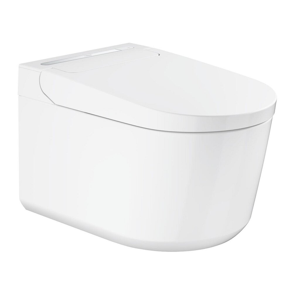 Set vas WC suspendat Grohe Sensia Pro Rimless cu functie bideu electric alb lucios si capac softclose