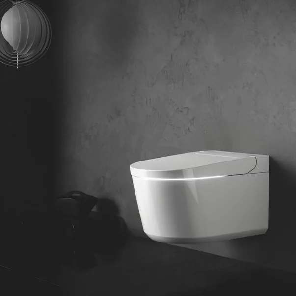 Set vas WC suspendat Grohe Sensia Pro Rimless cu functie bideu electric alb lucios si capac softclose picture - 3