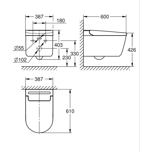 Set vas WC suspendat Grohe Sensia Pro Rimless cu functie bideu electric alb lucios si capac softclose picture - 20
