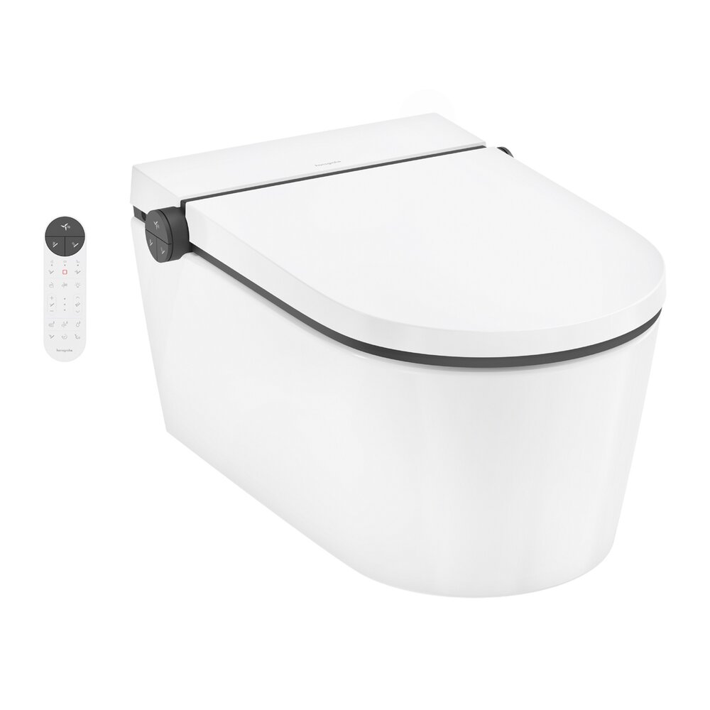 Set vas WC suspendat Hansgrohe LavaPura Element S SmartClean, HygieneEffect, cu functie de bideu electric si capac softclose alb