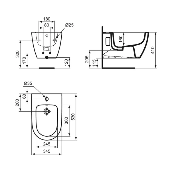 Set vas WC suspendat Ideal Standard I.life O cu capac softclose alb si bideu picture - 8