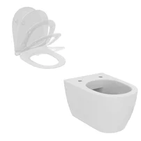 Set vas WC suspendat Ideal Standard I.life O HydroTwist cu capac softclose alb
