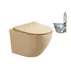 Set vas WC suspendat Inter Ceramic Rimless cu capac slim bej finisaj mat picture - 1