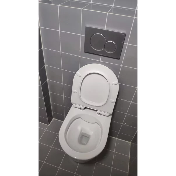 Set vas WC suspendat Inter Ceramic Rimless cu capac softclose finisaj alb lucios picture - 4