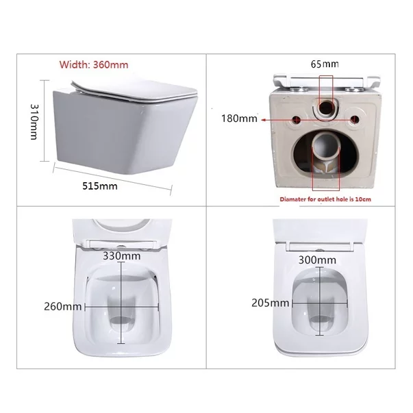 Set vas WC suspendat Inter Ceramic Rimless gri mat cu capac