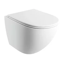 Set vas WC suspendat Omnires Ottawa Comfort Rimless Silent Power alb mat cu capac softclose