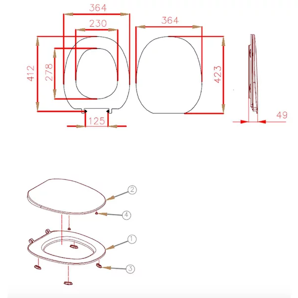 Set vas wc suspendat Rak Ceramics Morning cu capac si rezervor cu clapeta crom Geberit Delta picture - 4