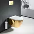 Set vas WC suspendat Rea Carlo auriu cu capac softclose alb si bideu alb picture - 2