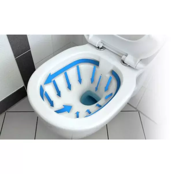 Set vas WC suspendat Rea Carlo auriu cu capac softclose alb si bideu alb picture - 8