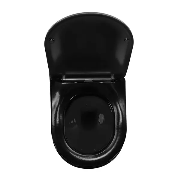 Set vas WC suspendat Rea Carlo Mini auriu cu capac softclose negru lucios picture - 3