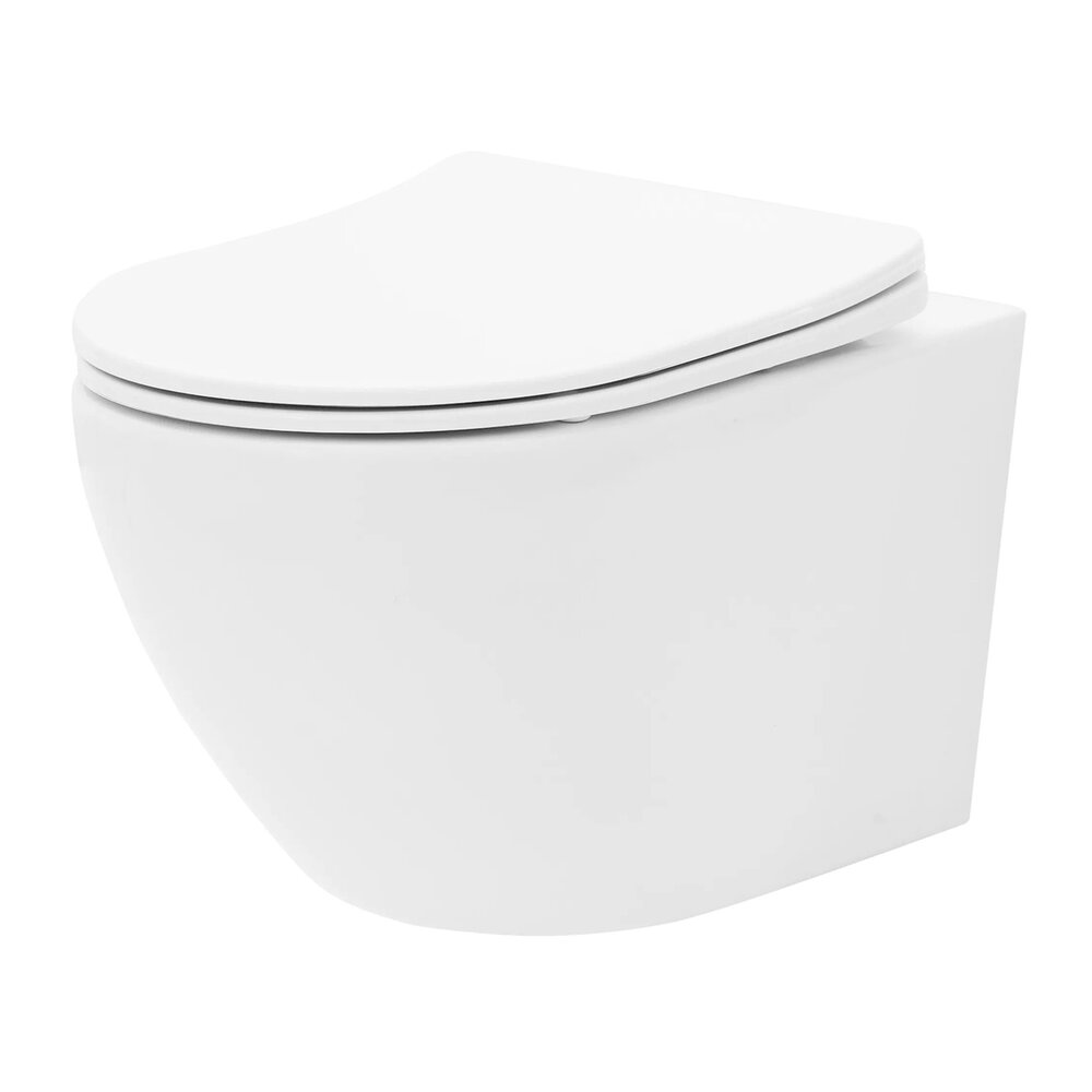 Set vas wc suspendat Rea Carlo Mini Basic rimless alb cu capac softclose neakaisa.ro imagine 2022 by aka-home.ro