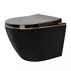 Set vas WC suspendat Rea Carlo Mini negru - auriu lucios cu capac softclose picture - 1