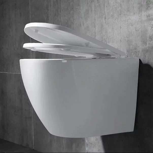 Set vas WC suspendat Rea Carlo Mini rimless alb cu capac softclose picture - 2