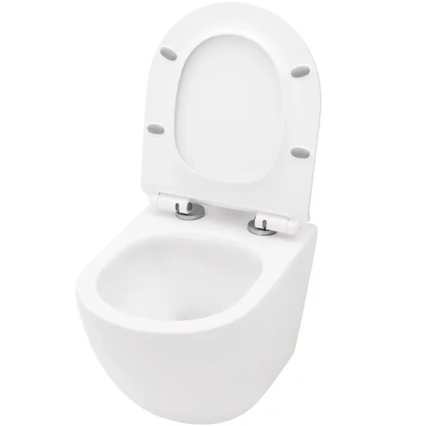 Set vas wc suspendat Rea Carlo Mini Tornado Slim N alb cu capac softclose picture - 5