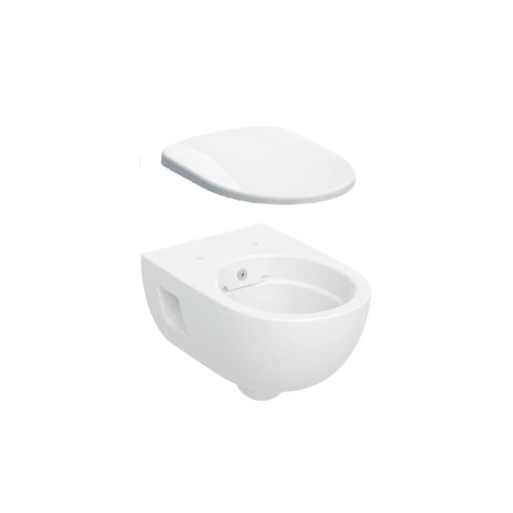 Set vas wc suspendat rimfree cu functie de bideu si capac Geberit Selnova