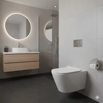 Set vas WC suspendat Rune Arnrun Rimless alb lucios si capac slim softclose