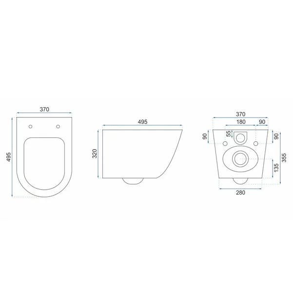 Set vas wc suspendat Rea Carlo rimless capac slim flat softclose picture - 4