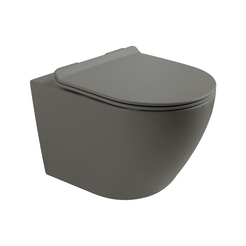 Set vas WC suspendat Rune Ivaldi antracit finisaj mat cu capac slim