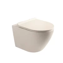 Set vas WC suspendat Rune Ivaldi bej finisaj mat cu capac slim