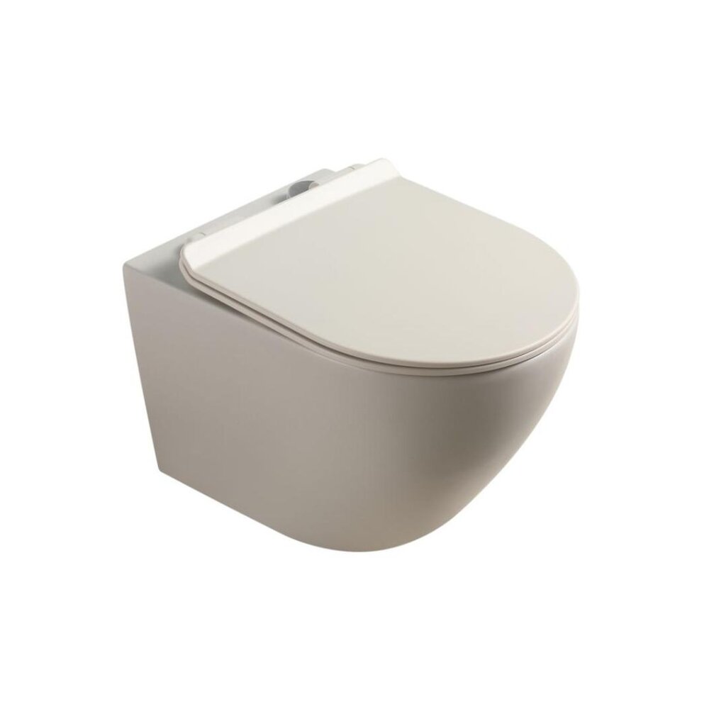 Set vas WC suspendat Rune Ivaldi gri finisaj mat cu capac slim