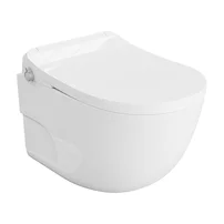 Set vas WC suspendat Rune Leif Smart Rimless alb si capac softclose cu functie de bideu