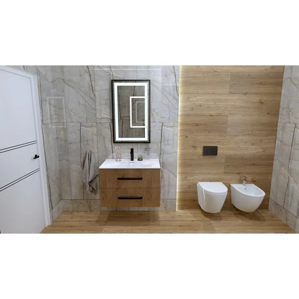 Set vas WC suspendat Rune Surt Rimless alb si capac softclose picture - 2