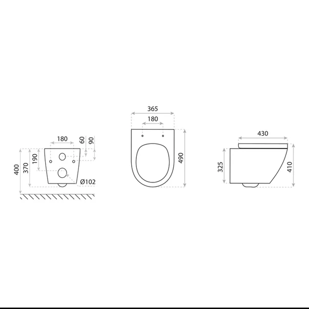 Set vas WC suspendat Rune Surt Rimless alb si capac softclose picture - 4