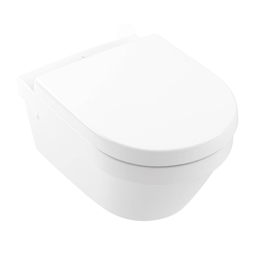 Set vas WC suspendat Villeroy&Boch Architectura Combi-Pack DirectFlush Rimless cu capac softclose alb Alpin CeramicPlus