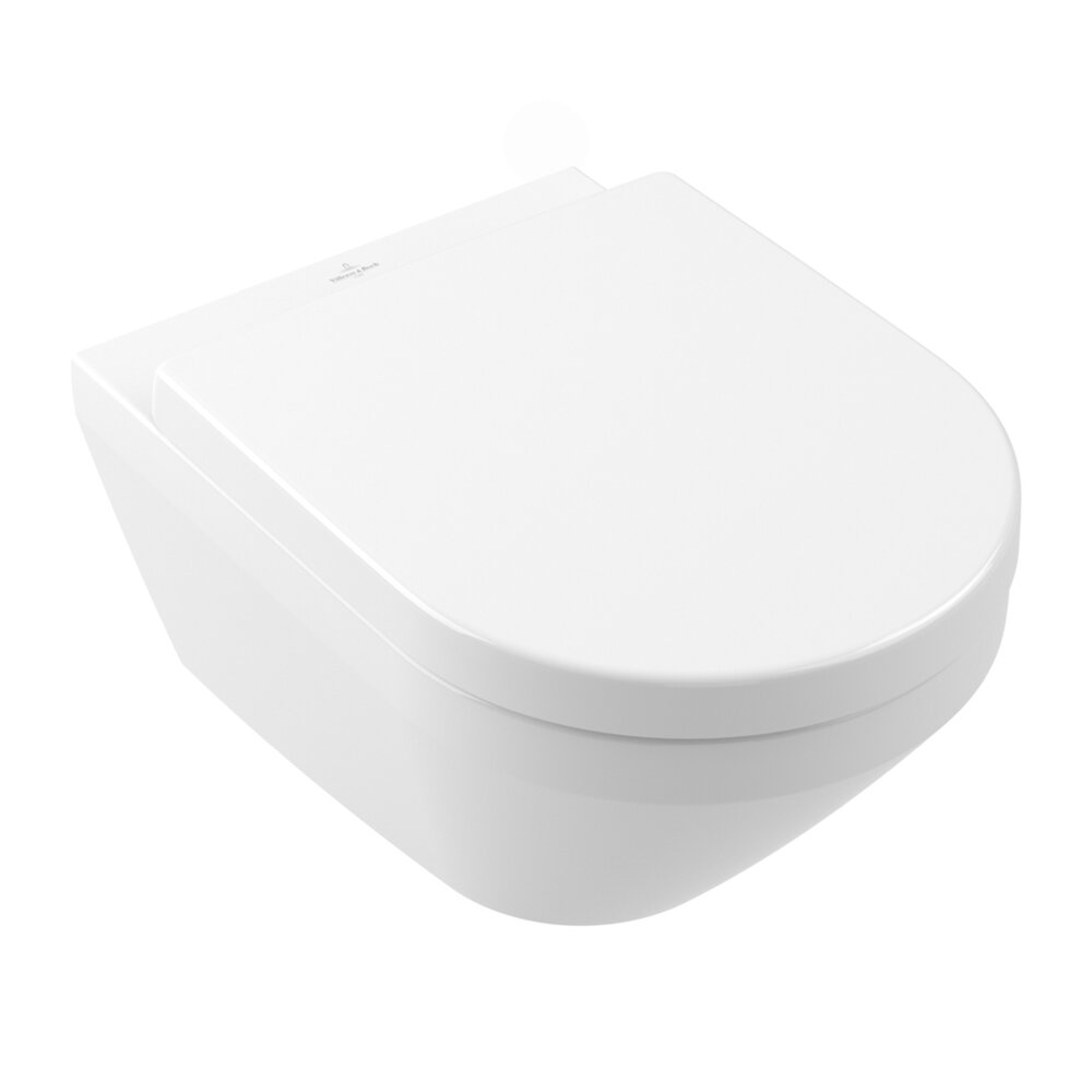 Set vas WC suspendat Villeroy&Boch Architectura Combi-Pack TwistFlush Rimless cu capac softclose alb Alpin CeramicPlus