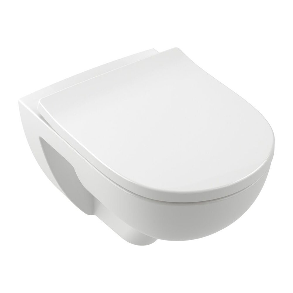 Set vas WC suspendat Villeroy&Boch O.Novo TwistFlush Rimless alb cu capac softclose