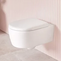 Set vas WC suspendat Villeroy&Boch Skyla TwistFlush Rimless alb cu capac softclose