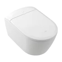Set vas WC suspendat Villeroy&Boch Supreo rimless cu functie de bideu electric si capac softclose alb alpin