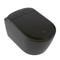 Set vas WC suspendat Villeroy&Boch Supreo rimless cu functie de bideu electric si capac softclose negru mat