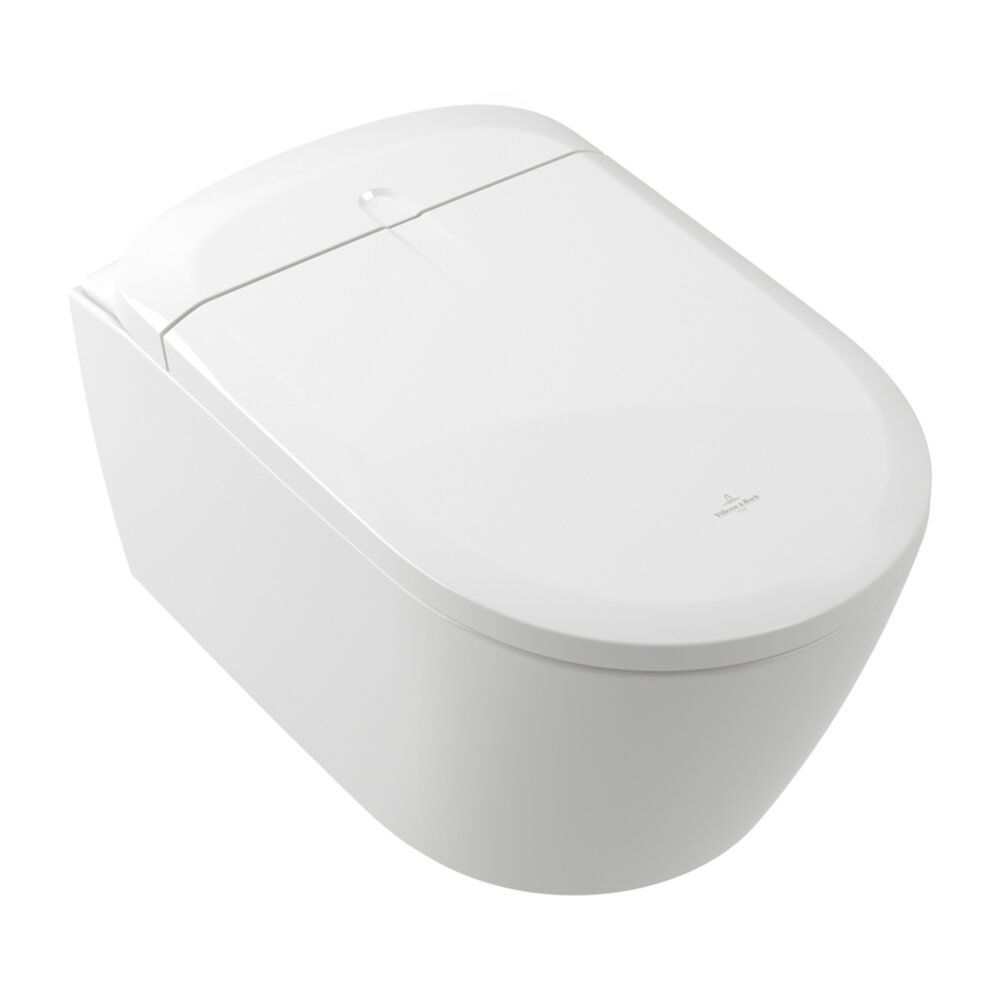 Set vas WC suspendat Villeroy&Boch Supreo Select rimless cu functie de bideu electric si capac softclose alb alpin