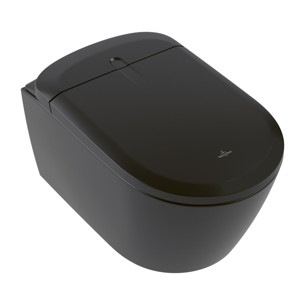 Set vas WC suspendat Villeroy&Boch Supreo Select rimless cu functie de bideu electric si capac softclose negru mat