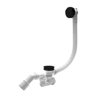 Sifon automat cu preaplin pentru cada Wirquin cu dop negru mat