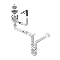 Sifon cu capac scurgere Quadron Unique gri piatra pentru chiuvete granit 1 cuva