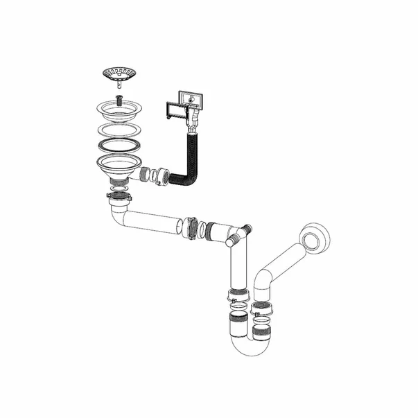 Sifon cu capac scurgere Quadron Unique pentru chiuvete inox finisaj auriu picture - 2