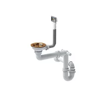 Sifon cu capac scurgere Quadron Unique pentru chiuvete inox finisaj cupru