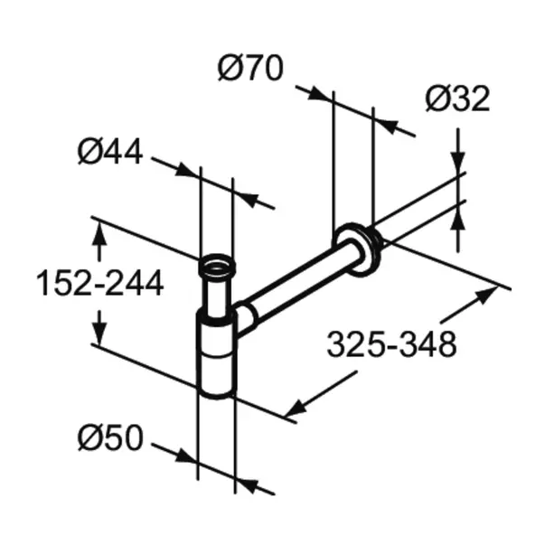 Sifon estetic pentru lavoar Ideal Standard Multisuite cilindric negru mat picture - 7