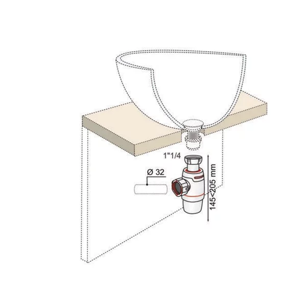 Sifon lavoar Wirquin Neo Air cu functie antivid alb picture - 4