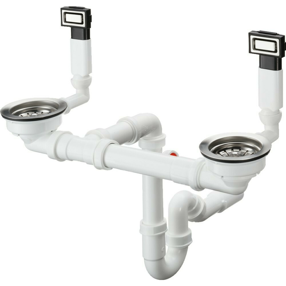 Sifon manual Hansgrohe D15-10 pentru chiuveta cu doua cuve